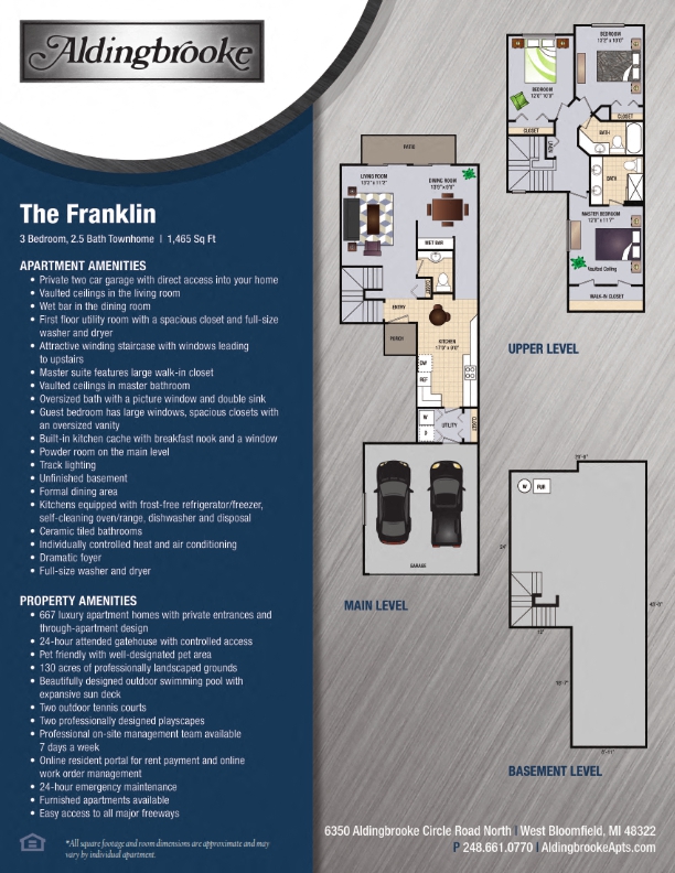 Franklin - includes a 2 car attached garage floor plan